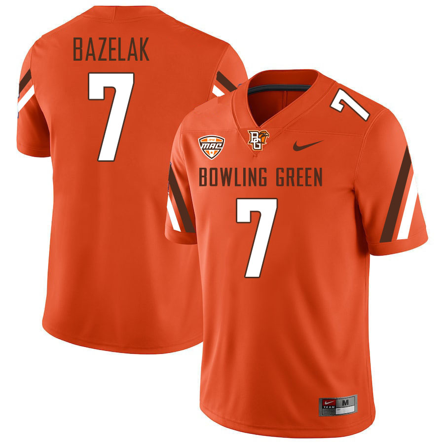 Bowling Green Falcons #7 Connor Bazelak College Football Jerseys Stitched Sale-Orange